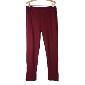 CAbi Ava Burgundy Red Flat Front Skinny‎ Leg Dress Ankle Pants Size 8 Style 3201